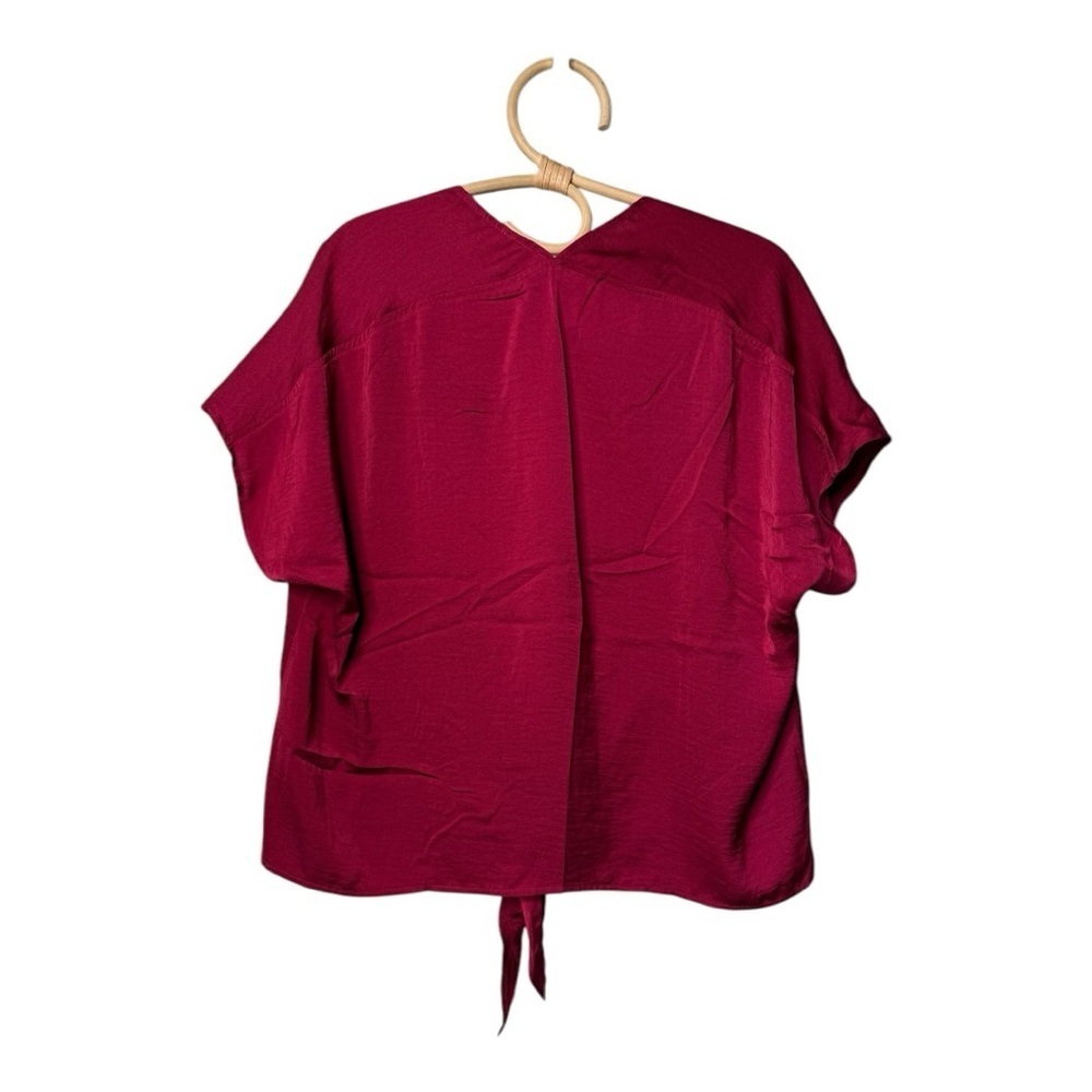 Lucky Brand Women's Berry Tie-Front V-Neck Blouse - Picture 6 of 13